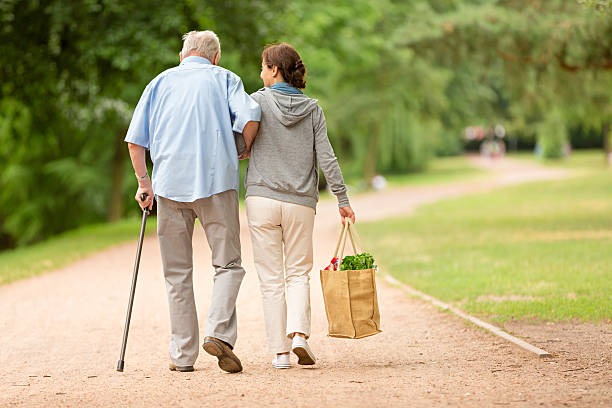 Caregiver with senior
